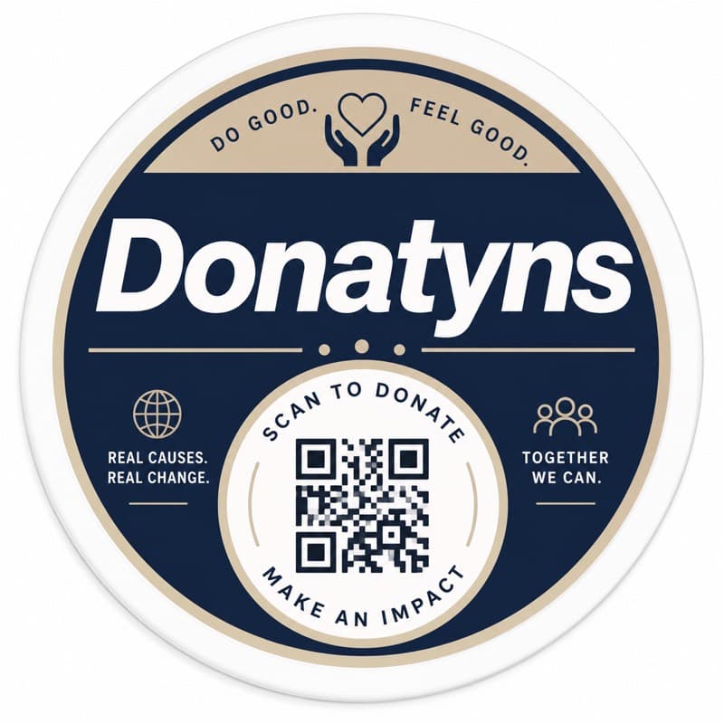 Donatyns sticker — scan to donate, make an impact